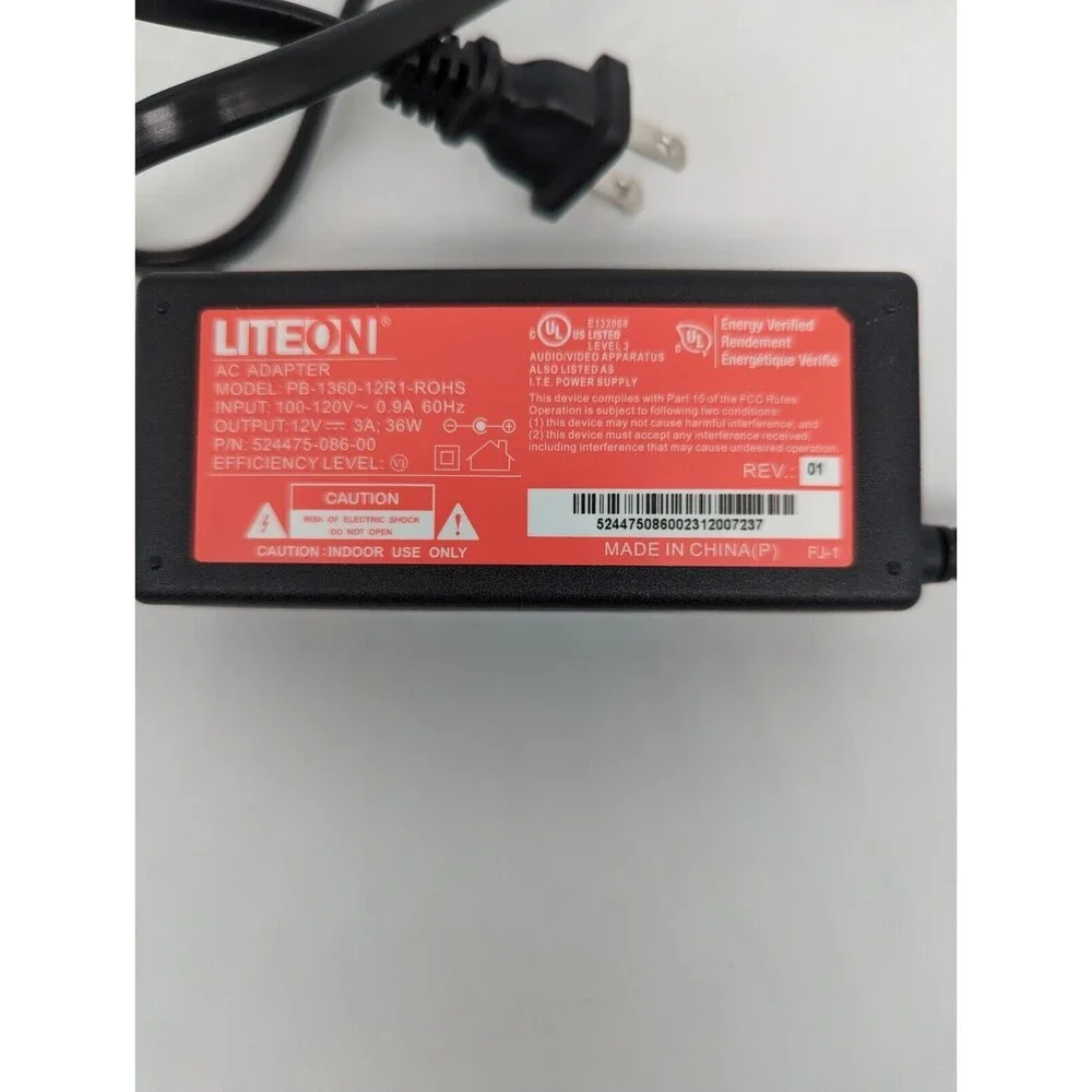 Genuine LiteOn Verizon FiOS AC Adapter Power Supply 12V PB-1360-12R1-ROHS